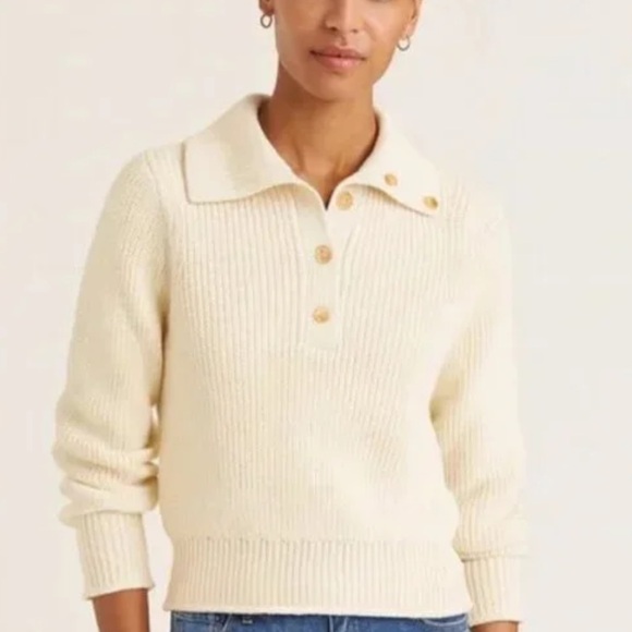 J. Crew Sweaters - J. Crew Ribbed cotton button-collar sweater | Size Small